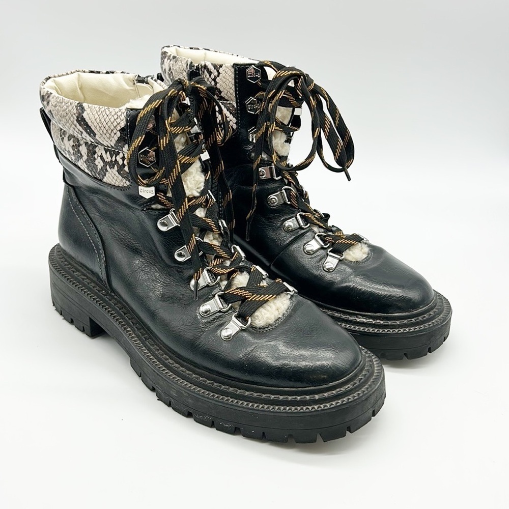 Circus by Sam Edelman Flora Faux Fur Trim Boots Women's 8.5 Combat